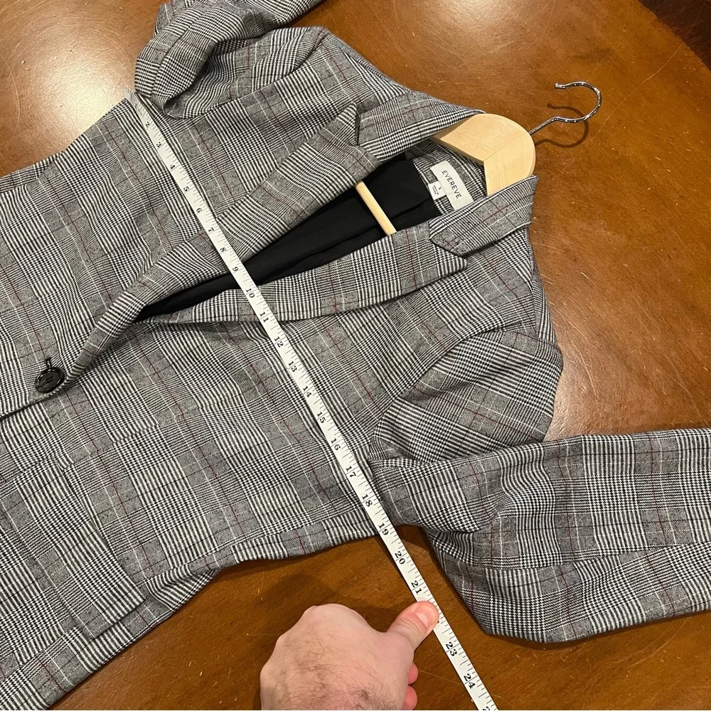 Evereve Dawson Plaid Blazer Grey Multi Small Careerwear Office Button‎ Front
